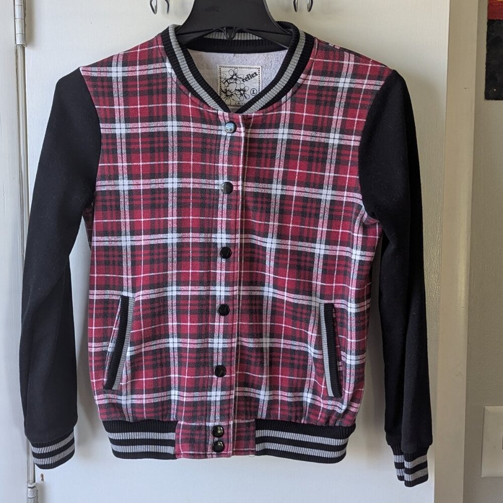 Reflex Checkered Plaid Varsity Jacket Size Large
